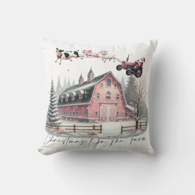 Coussin Noël à la ferme, Joyeux Noël (Recto)
