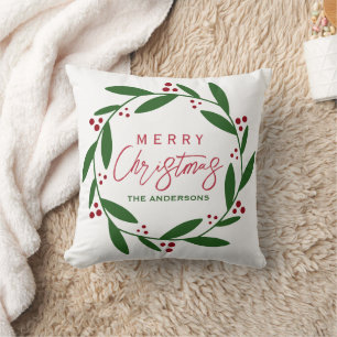 Coussin Noël à l'aquarelle