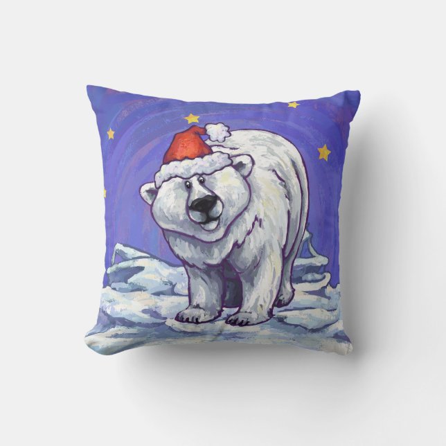 Coussin Noël à l'ours polaire (Recto)