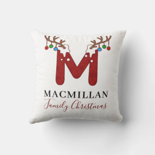 Coussin Noël à monogramme Décoration de maison assortie à