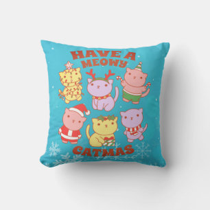 Coussin Noël amateur de chat - Avoir un catmas félin