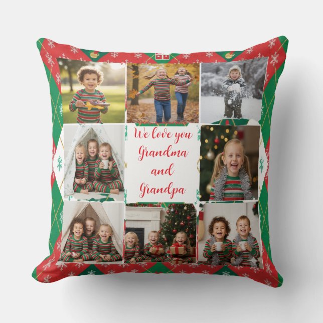 Coussin Noël Argyle Amour Personnalisé (Recto)