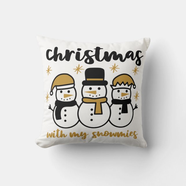 Coussin Noël Avec Mes Neiges (Recto)