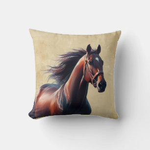 Coussin Noël Beau Cheval Brown