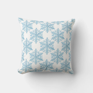 Coussin Noël bleu clair Aquarelle Snowflakes Motif