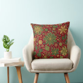 Coussin Noël Botanique Vert Doré Vintage (Chaise)