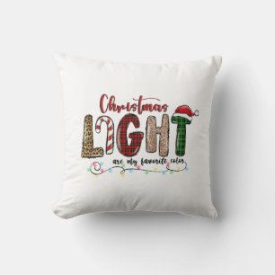 Coussin Noël Cadeau Noël Lumière sont ma couleur préférée