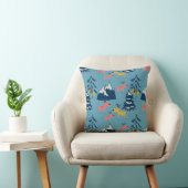 Coussin Noël, cerf, forêt, arbres de Noël, vacances (Chaise)