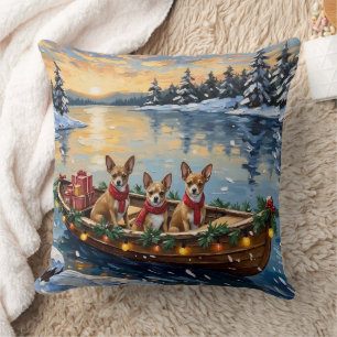 Coussin Noël Chihuahua Bateau Fêtes