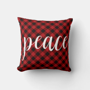 Coussin Noël classique Red Plaid