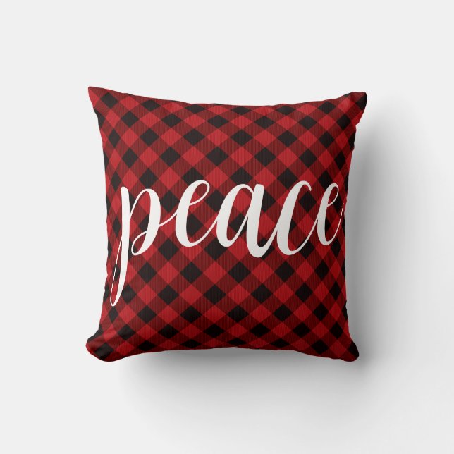 Coussin Noël classique Red Plaid (Recto)