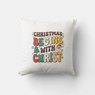 Coussin Noël Commence Avec Le Christ Décoration De Sapin D