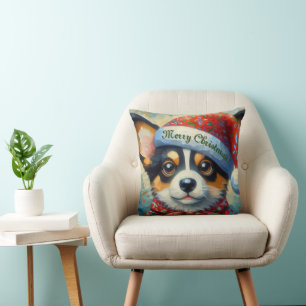 Coussin Noël Corgi Chien Chien Chien Chien Chien Chien San