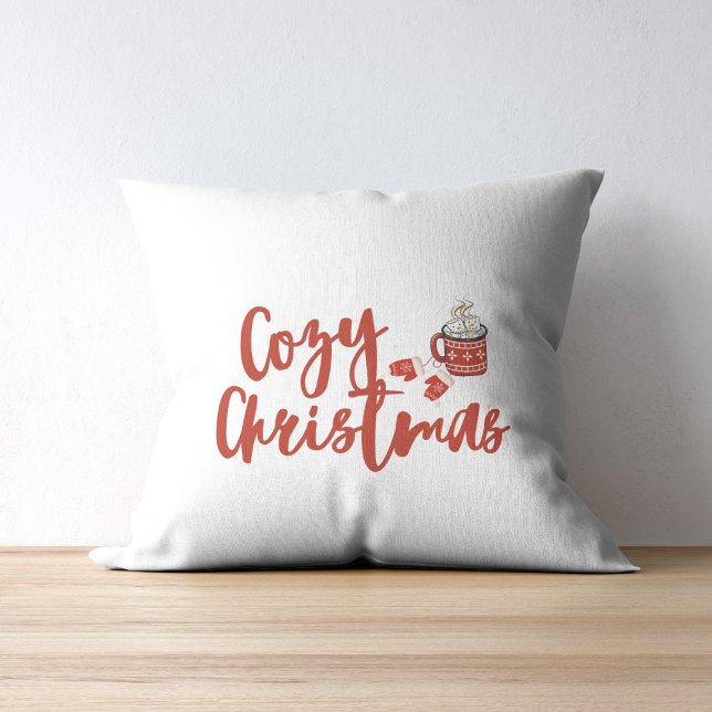 Coussin Noël cosy : Hot Cocoa & Mittens Design (Créateur téléchargé)