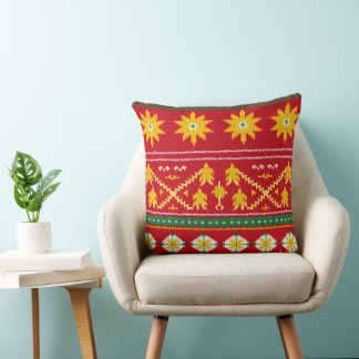 Coussin Noël culturel géométrique festif