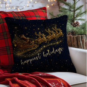 Coussin Noël dans les Étoiles Le traîneau du Père Noël