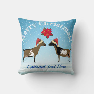 Coussin Noël de chèvre laitière naine nigériane dans l