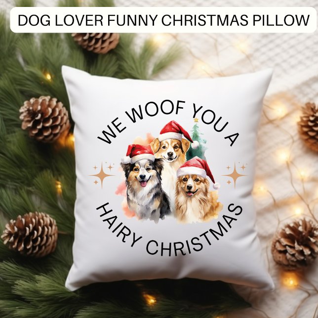 Coussin Noël de chien drôle (Créateur téléchargé)