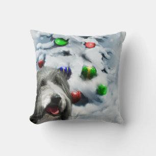 Coussin Noël de Collie barrée