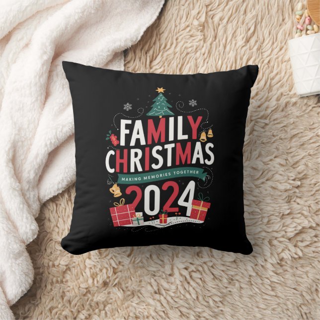 Coussin Noël de famille 2024 Rassembler les souvenirs (Couverture)