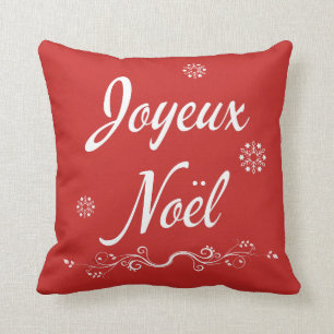 Coussin Noël de la Louisiane Cajun de Français de Joyeux