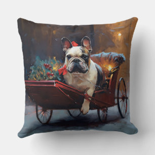 Coussin Noël de la saison festive Bouledogue français