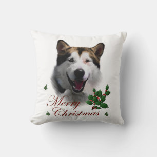 Coussin Noël de Malamute en Alaska