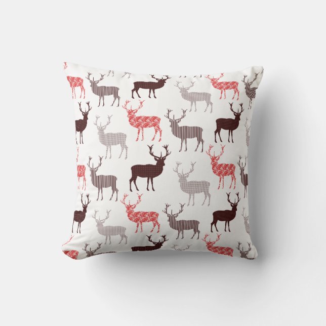 Coussin Noël de mâle ou de renne de cerfs communs de motif (Recto)
