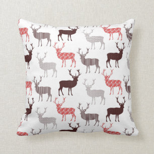 Coussin Noël de mâle ou de renne de cerfs communs de motif