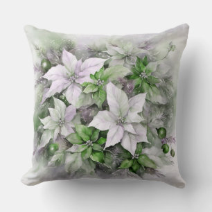Coussin Noël de Poinsettias