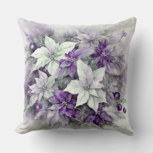 Coussin Noël de Poinsettias