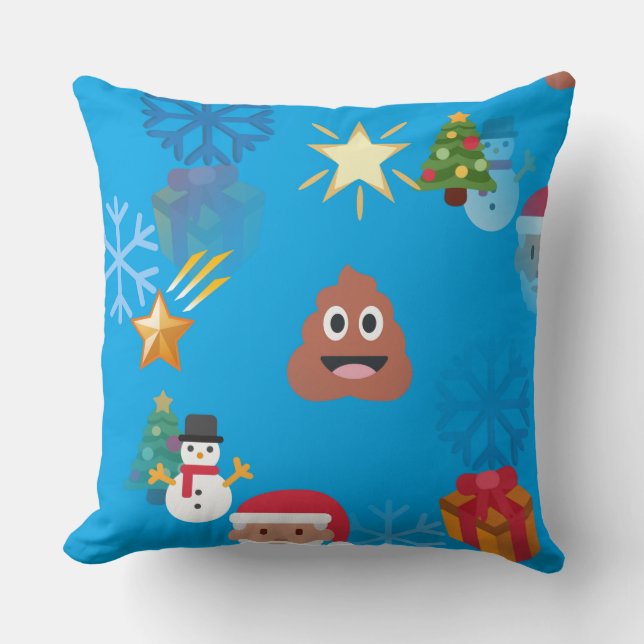 Coussin noël de poop émoji (Recto)