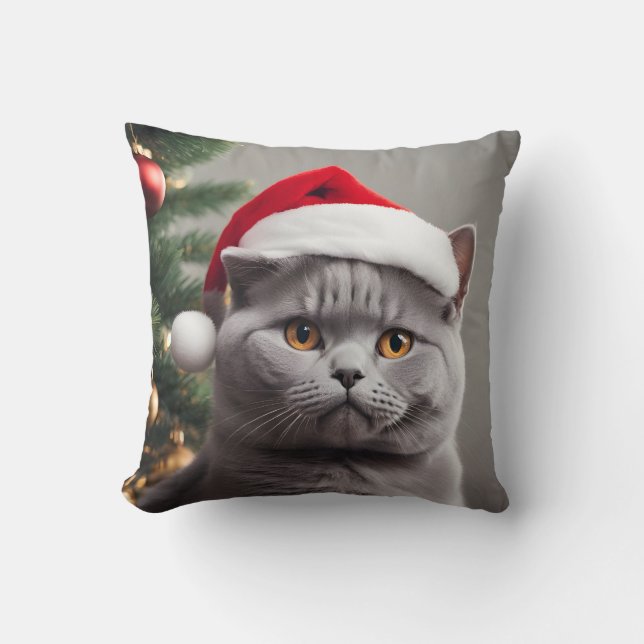 Coussin Noël de Shorthair britannique (Recto)