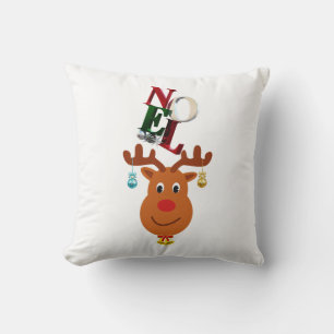 Coussin Noel Deer Bells Bauble Rudolf Snowflakes Noël