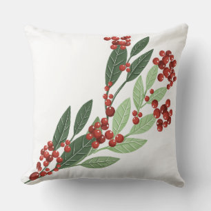 Coussin Noël d'élégance À feuillage persistant enchantée