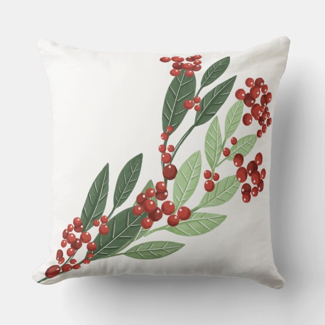 Coussin Noël d'élégance À feuillage persistant enchantée (Recto)