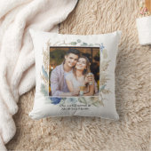 Coussin Noël des jeunes mariés Mr & Mrs Chic Floral Photo (Couverture)