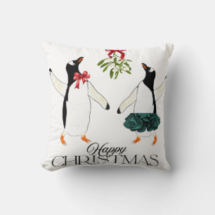 Coussin Noël des pingouins dansants