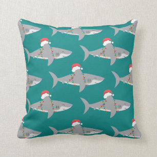 Coussin Noël des requins amusants