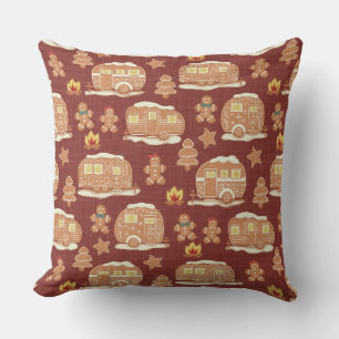 Coussin Noël du camping de pain d'épices