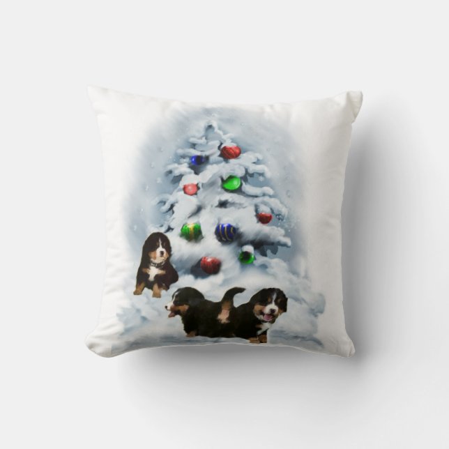 Coussin Noël du chien de montagne bernois (Recto)