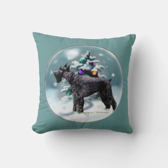 Coussin Noël du géant Schnauzer (Recto)