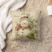 Coussin Noël du gentil Retro Snowman (Couverture)