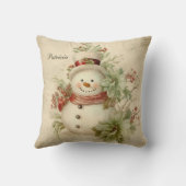 Coussin Noël du gentil Retro Snowman (Verso)
