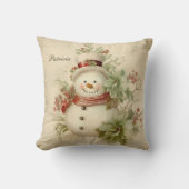 Coussin Noël du gentil Retro Snowman (Recto)