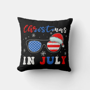 Coussin "Noël en juillet" - Lunettes de soleil patriotique