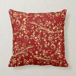 Coussin Noël en rouge et or