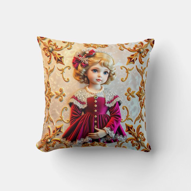 Coussin NOËL ~ Enfant ~ Vintage ~ (Recto)