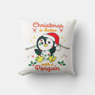 Coussin Noël Est Mieux Avec Un Pingouin