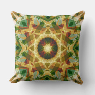 Coussin Noël étoile hiver vert automne Brown